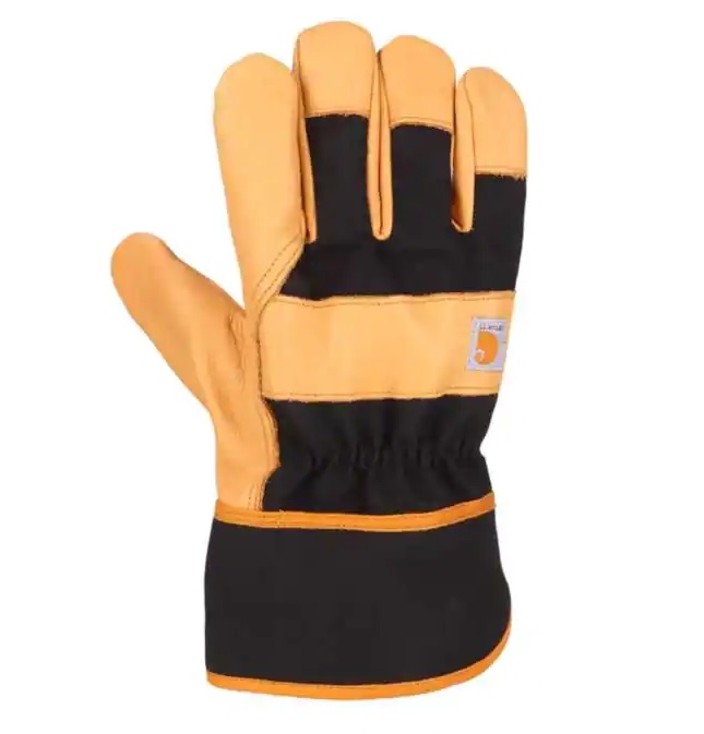 Men's Carhartt Insulated Safety Cuff Work Gloves-Black & Tan